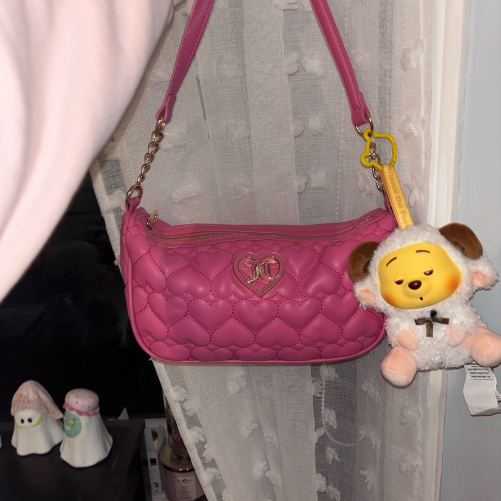 Juicy Couture Pink Heart Quilted Shoulder Bag